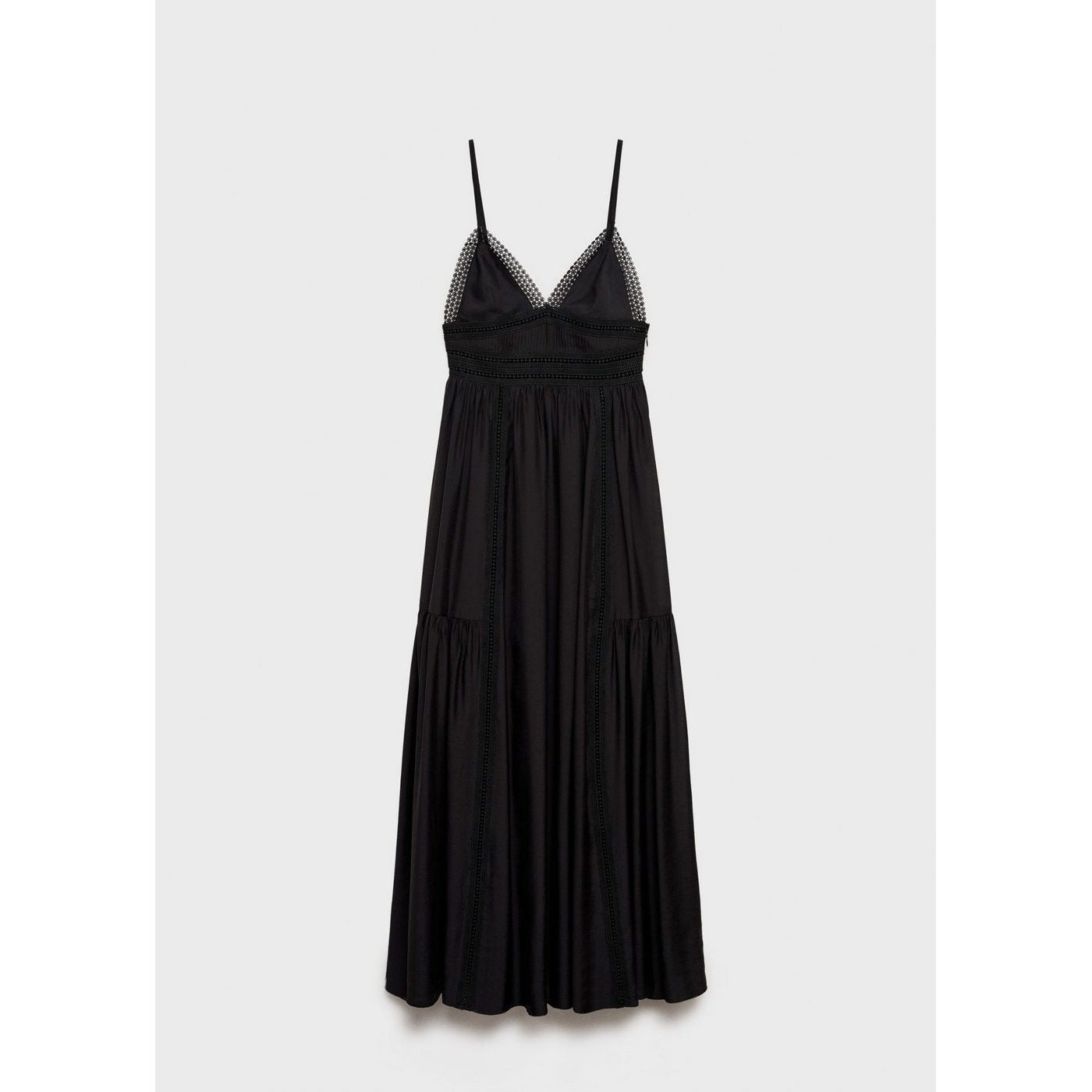 Robe Longue Détails Dentelle