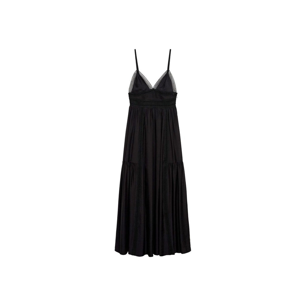 Robe Longue Détails Dentelle