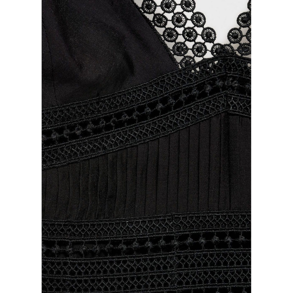 Robe Longue Détails Dentelle