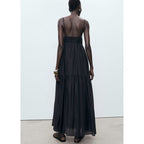 Robe Longue Détails Dentelle