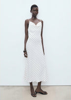 Robe Midi Encolure Drapée