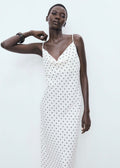 Robe Midi Encolure Drapée
