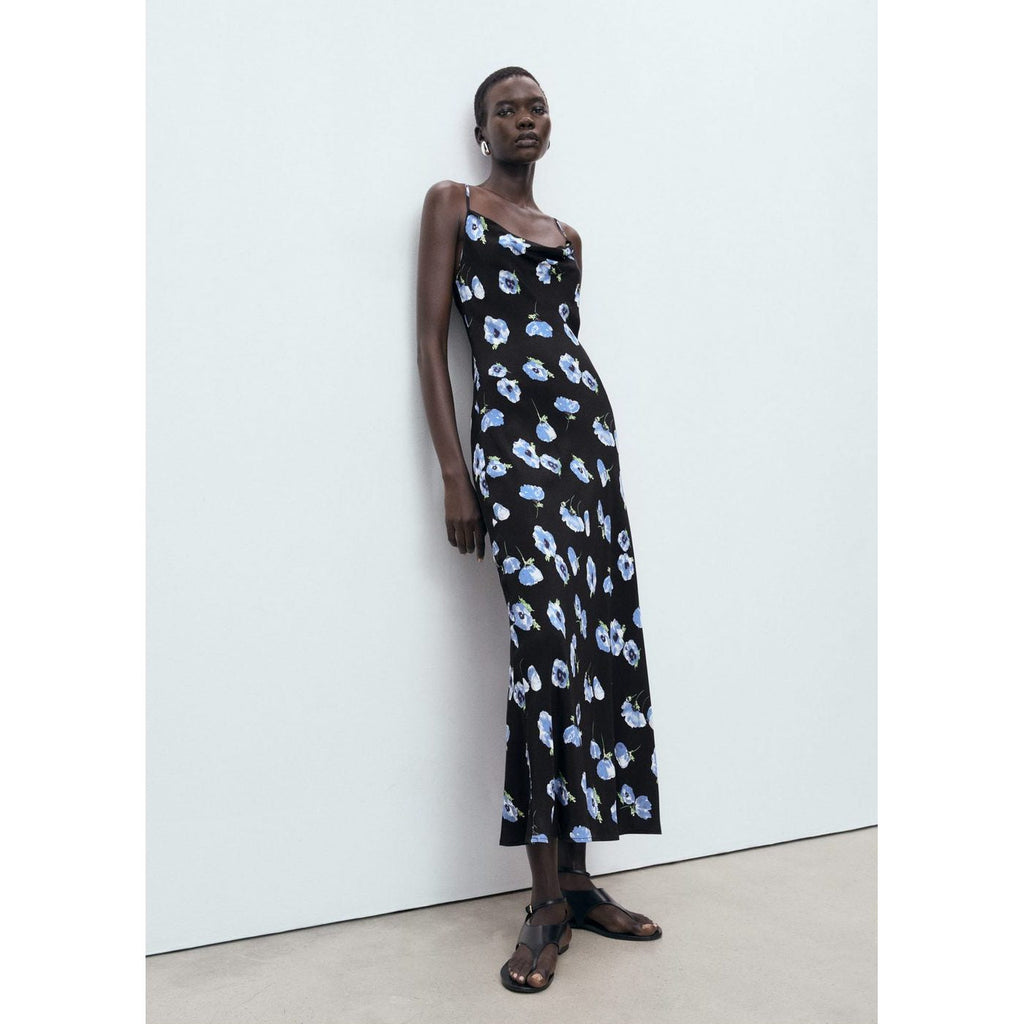 Robe Midi Encolure Drapée