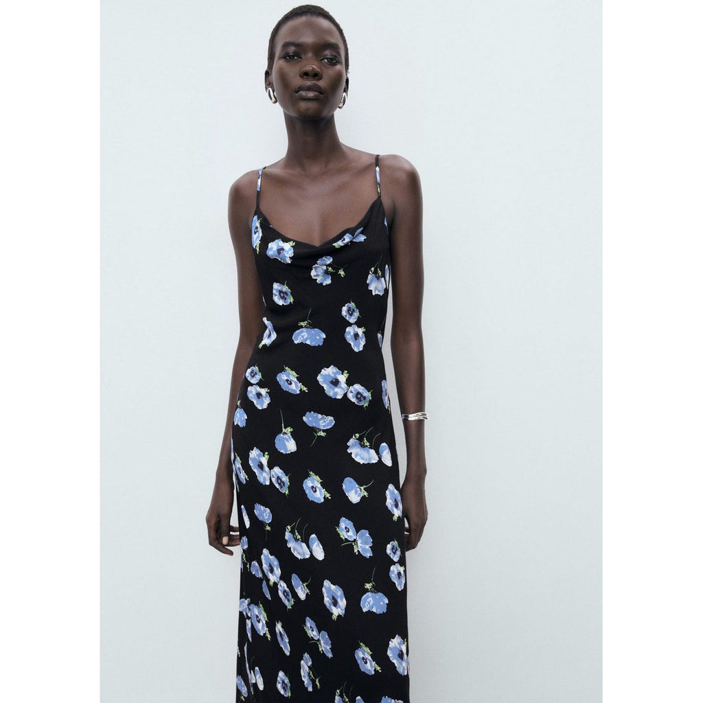 Robe Midi Encolure Drapée