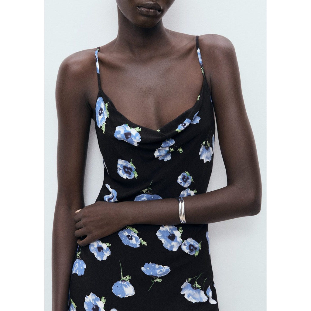 Robe Midi Encolure Drapée