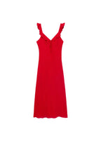 Robe Midi Avec Encolure À Volants
