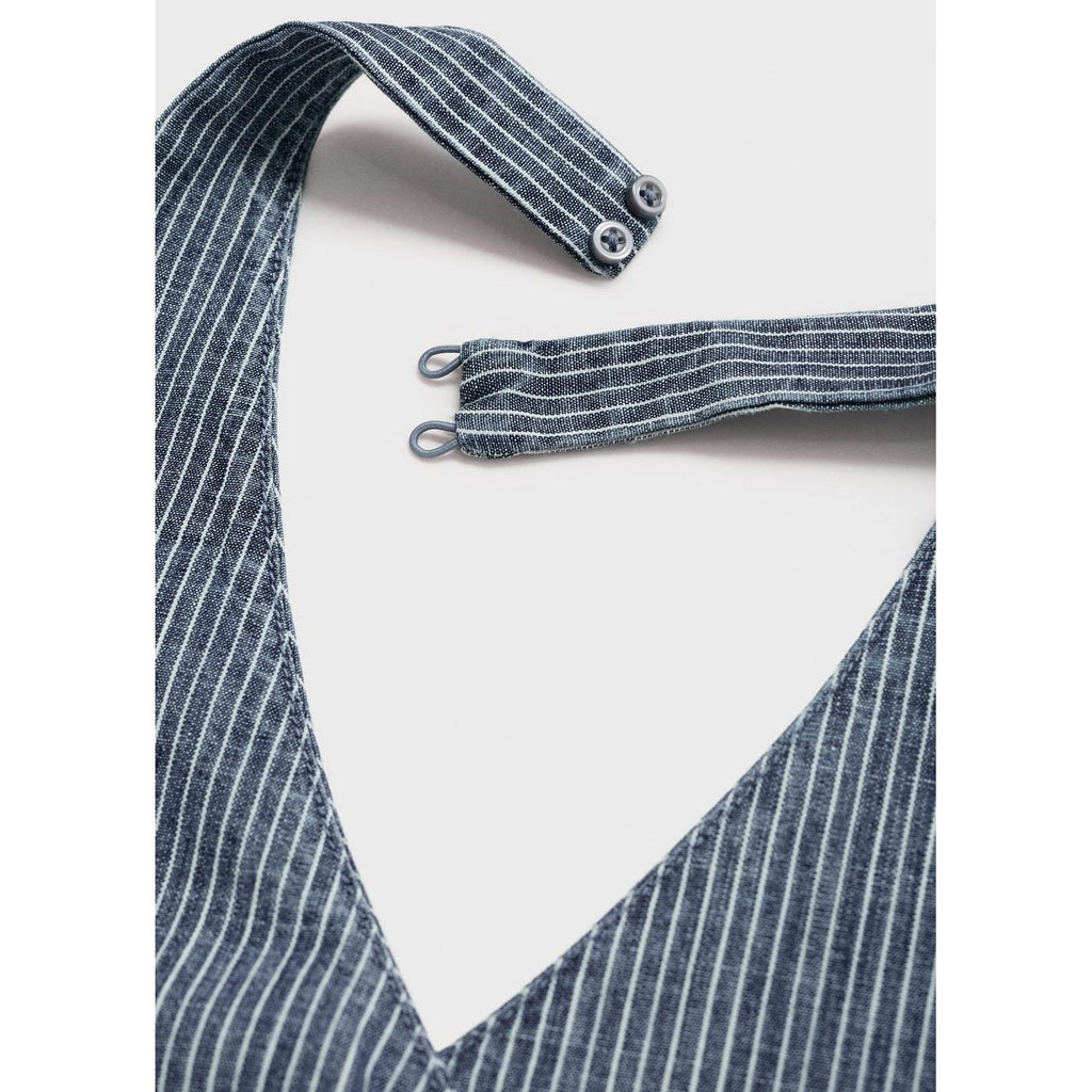 Haut En Denim Croisé À Rayures