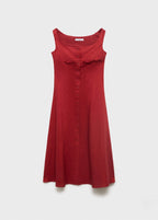 Robe En Lin Mélangé À Boutons