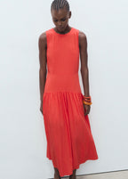Robe Longue Ourlet Froncé