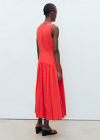 Robe Longue Ourlet Froncé