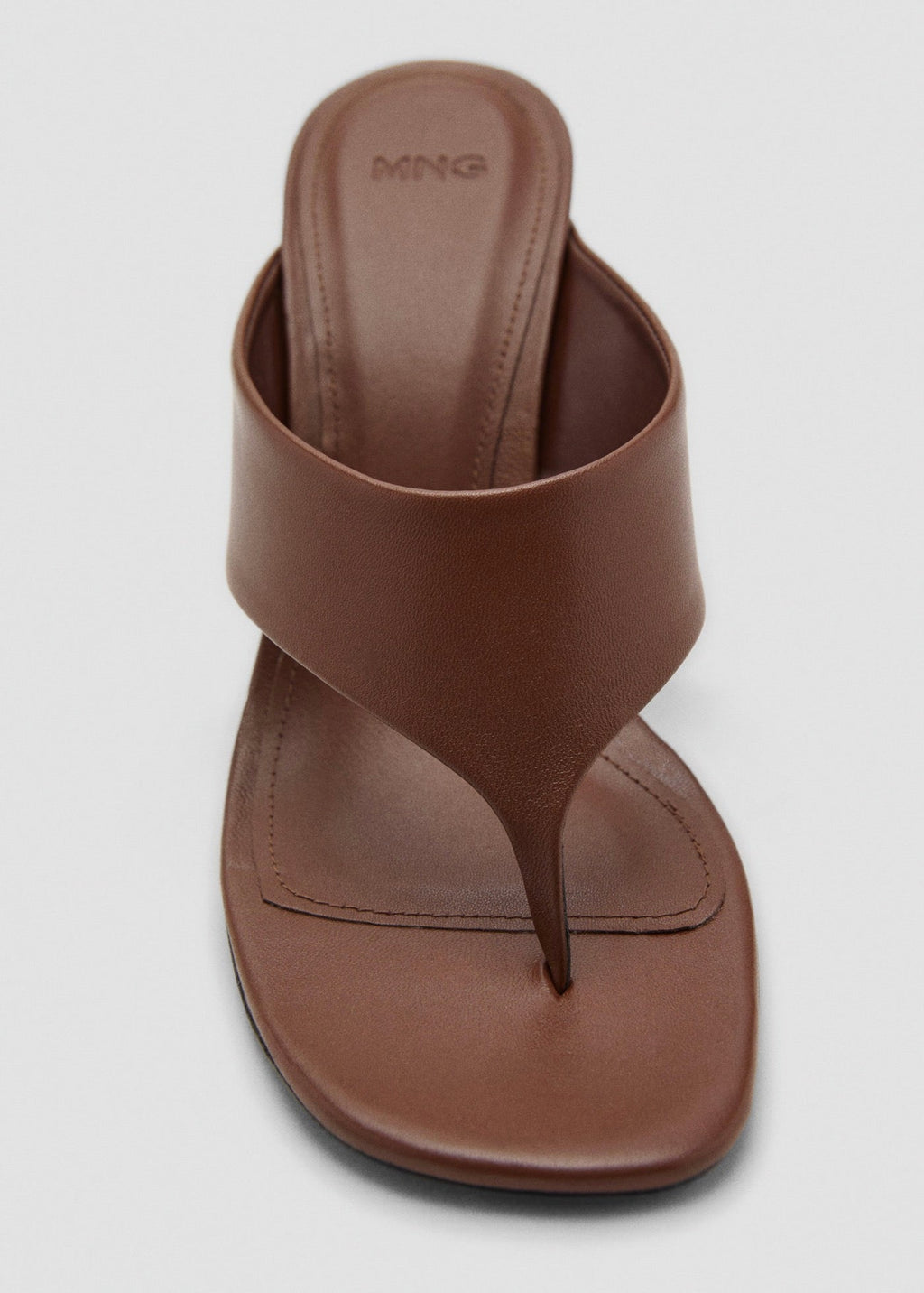 Sandales En Cuir À Talon Compensé Contrastant
