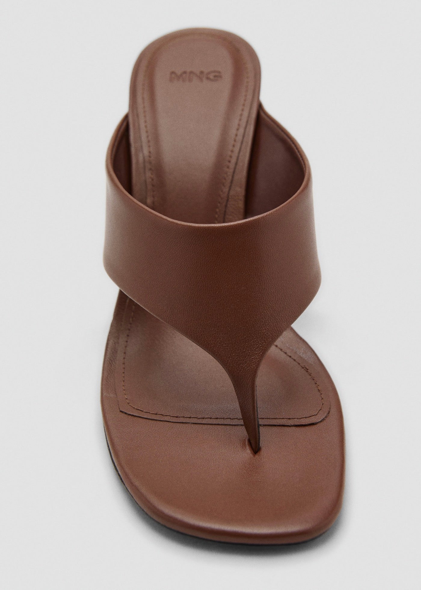 Sandales En Cuir À Talon Compensé Contrastant
