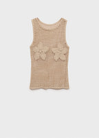 Top En Crochet Brodé À Fleurs