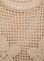 Top En Crochet Brodé À Fleurs