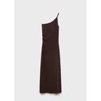 Robe Asymétrique Froncée À Bretelles