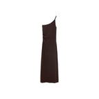 Robe Asymétrique Froncée À Bretelles
