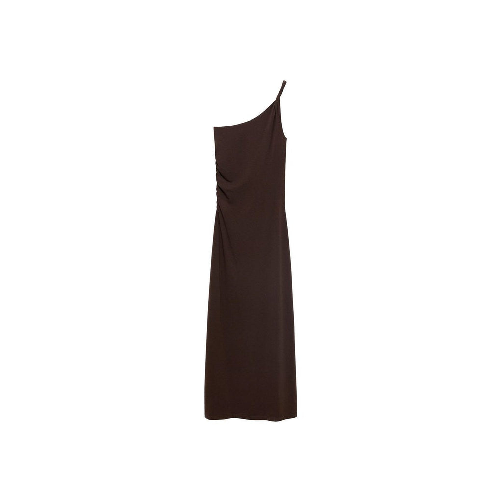 Robe Asymétrique Froncée À Bretelles