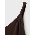 Robe Asymétrique Froncée À Bretelles