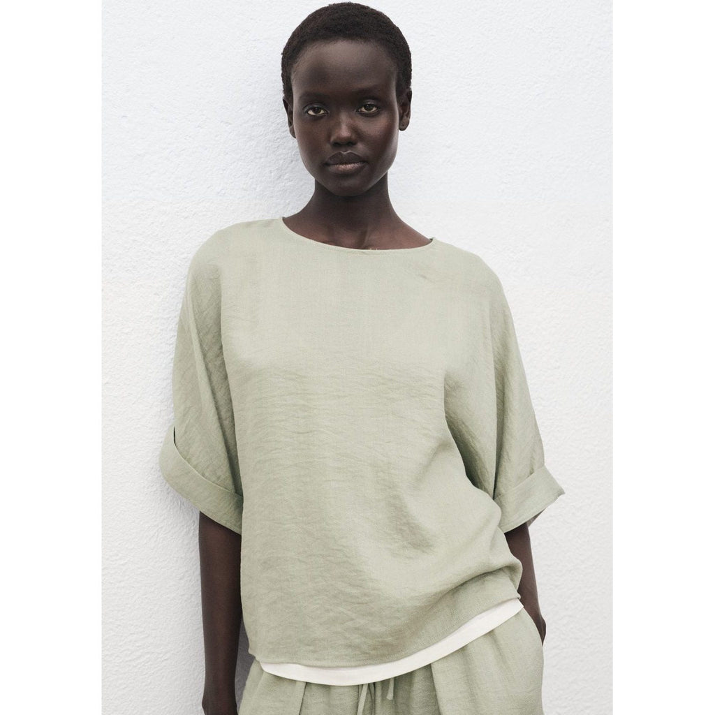Blouse Oversize À Manches Retroussées