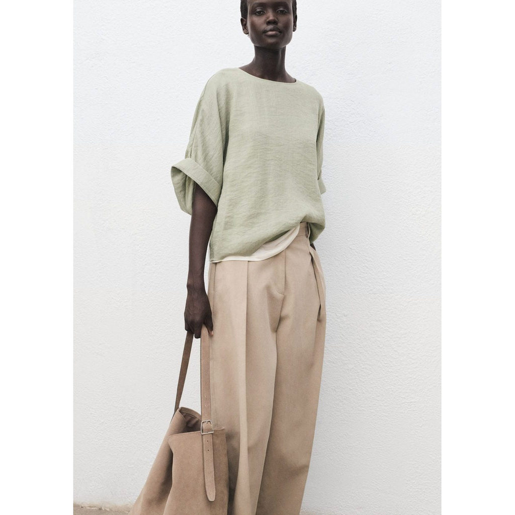 Blouse Oversize À Manches Retroussées