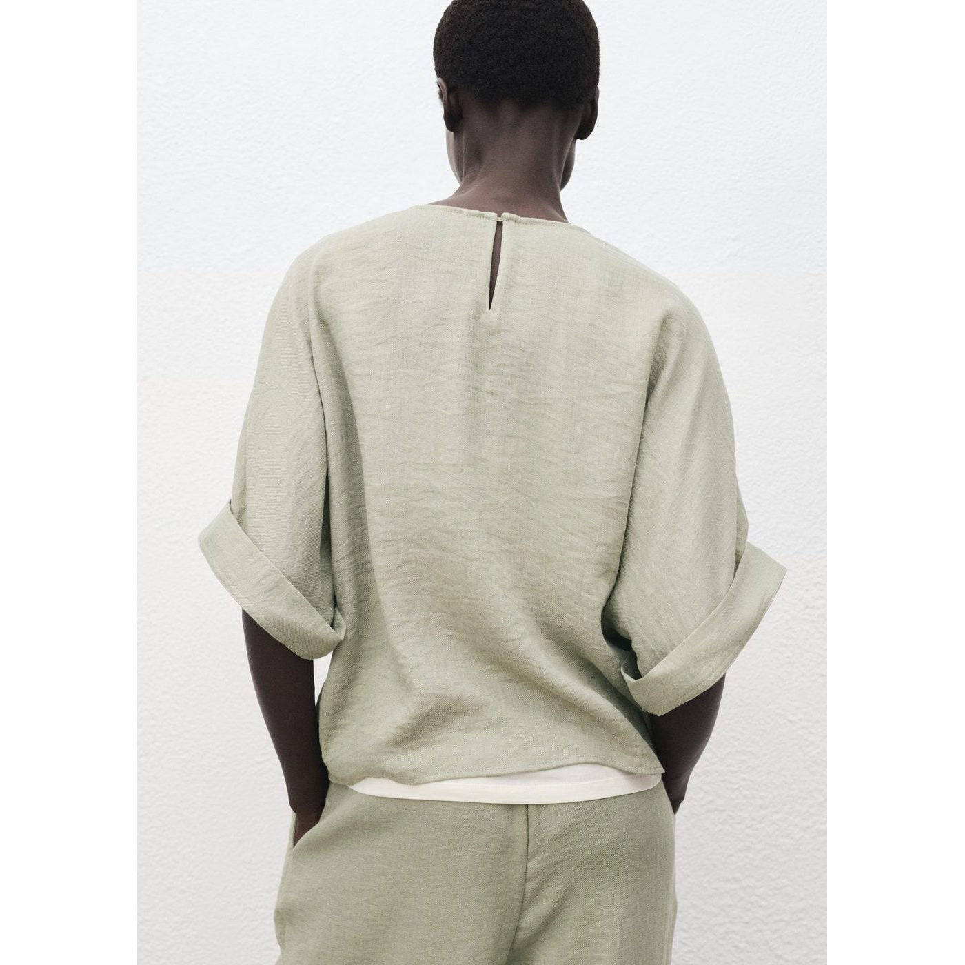 Blouse Oversize À Manches Retroussées