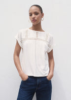 T-Shirt Coton Détails Ajourés