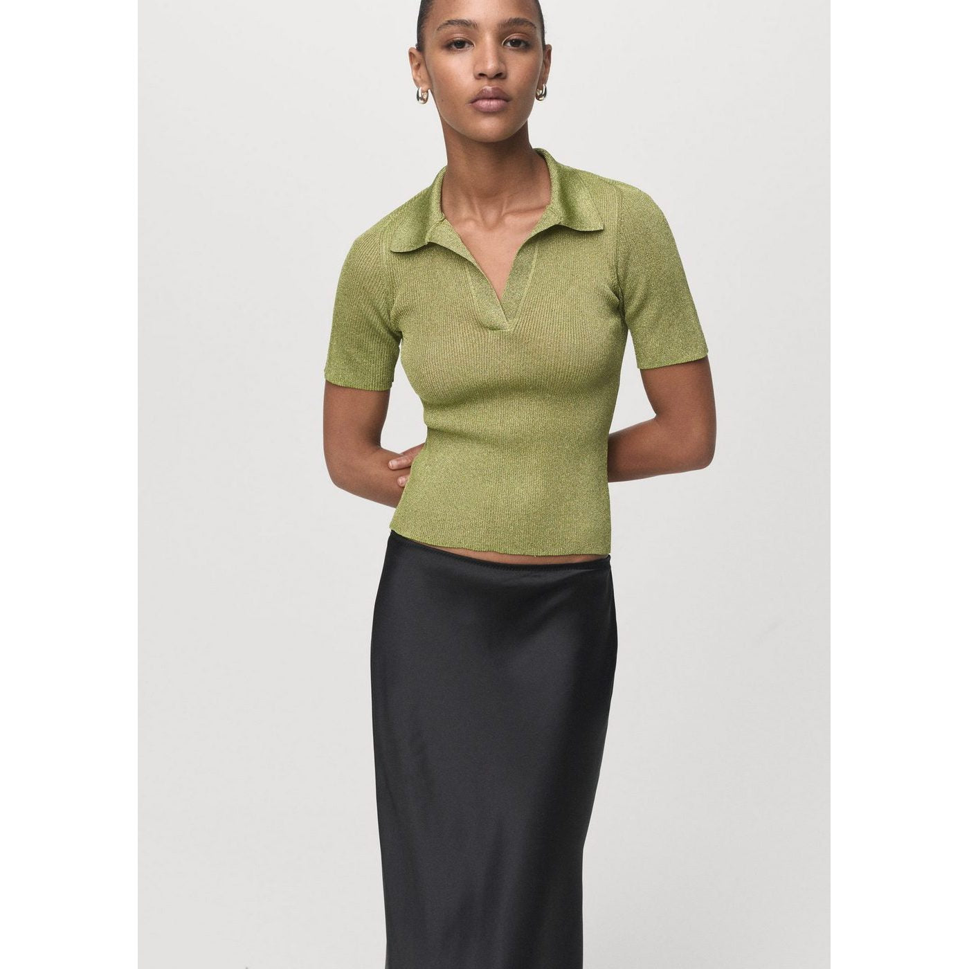 Pull-Over Lurex Col Polo