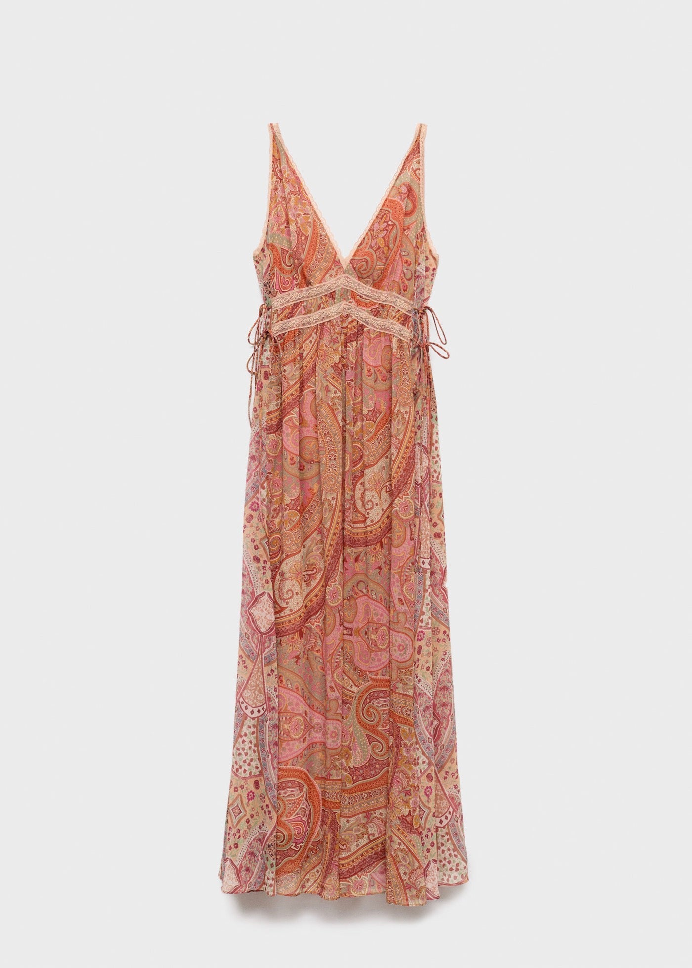 Robe Imprimé Cachemire Dentelle Rapportée
