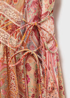 Robe Imprimé Cachemire Dentelle Rapportée