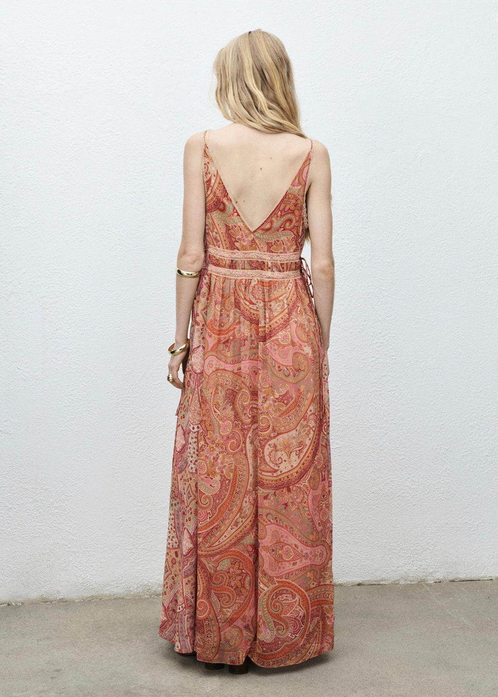 Robe Imprimé Cachemire Dentelle Rapportée