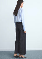 Jean Style Jupe-Culotte Taille Haute Avec Coutures