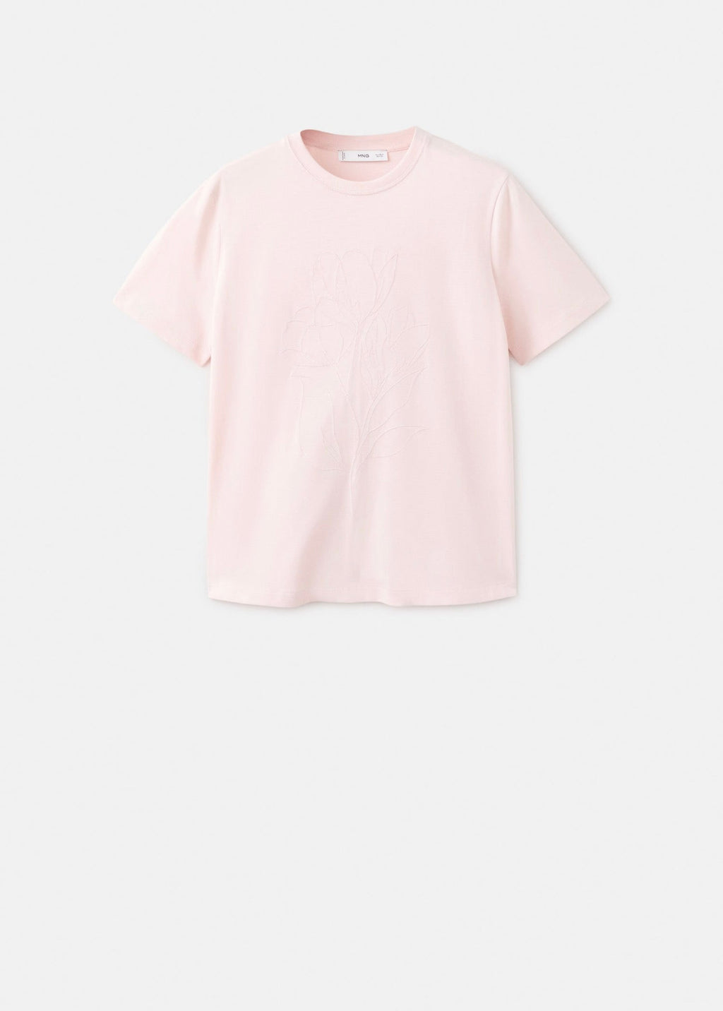 T-Shirt Coton Broderie À Fleurs