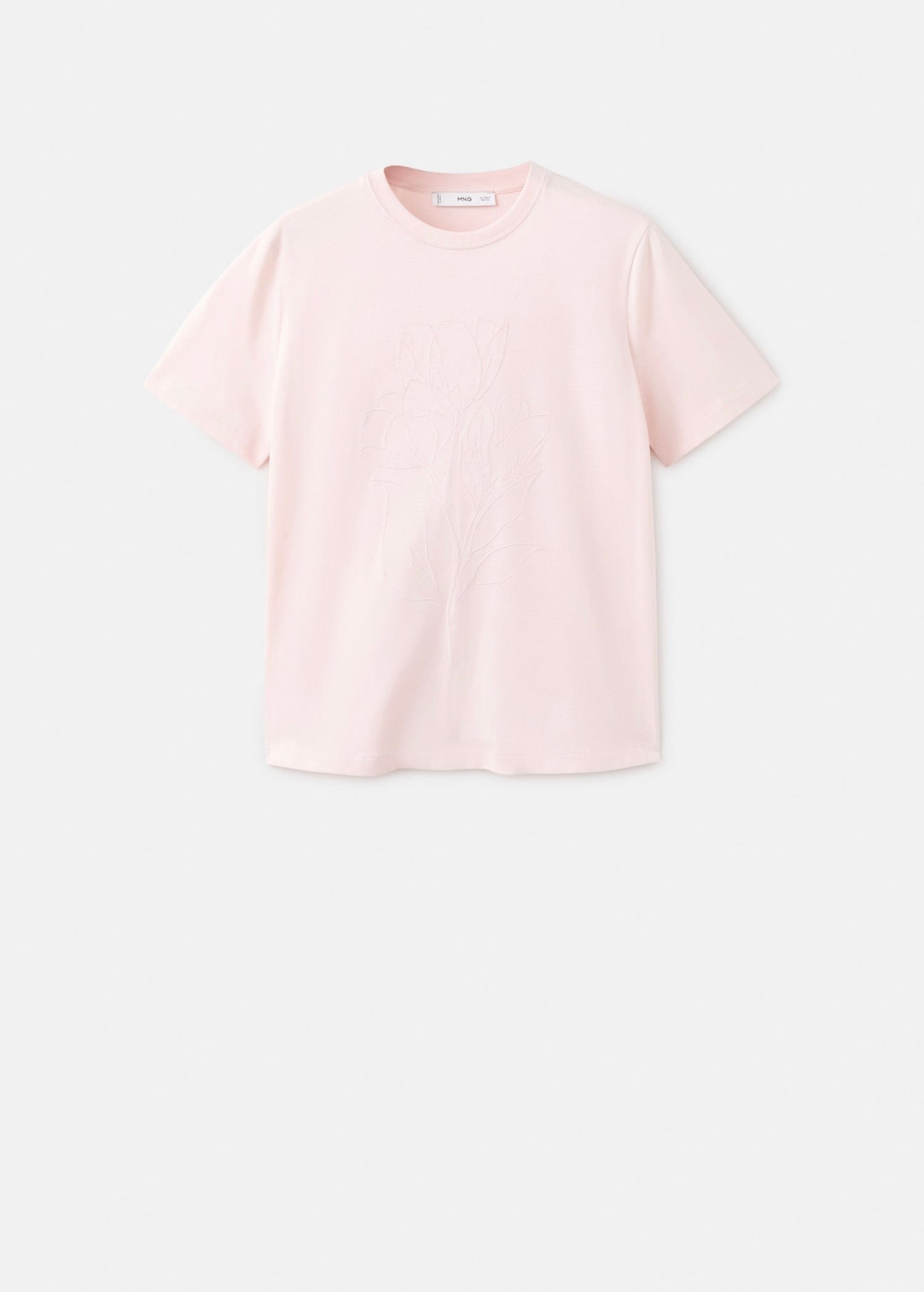 T-Shirt Coton Broderie À Fleurs