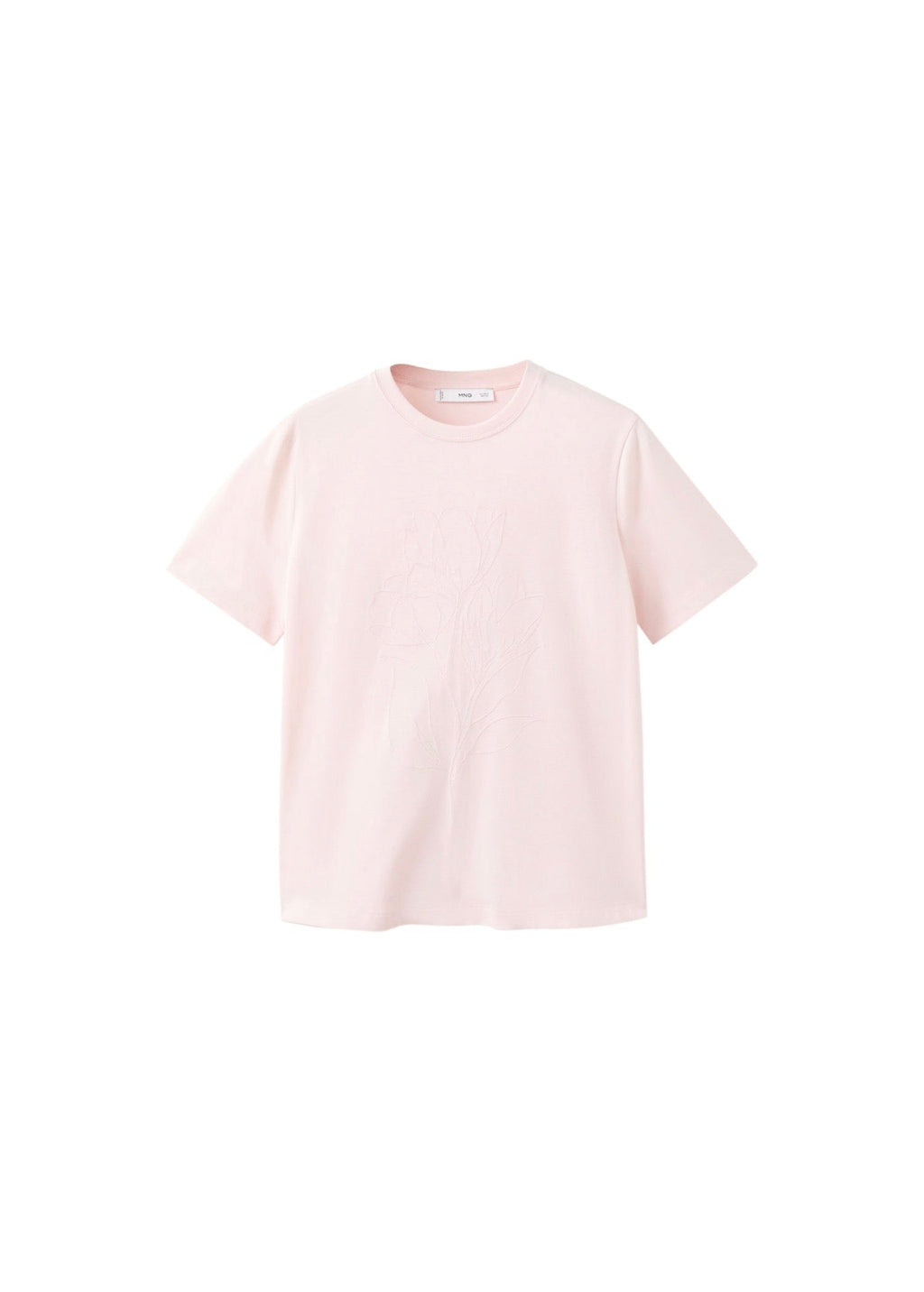T-Shirt Coton Broderie À Fleurs
