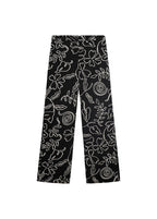 Pantalon Lin Mélangé Imprimé À Fleurs