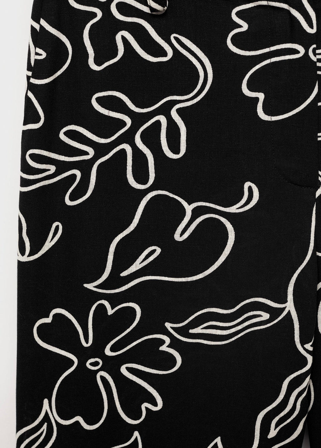 Pantalon Lin Mélangé Imprimé À Fleurs
