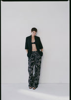 Pantalon Lin Mélangé Imprimé À Fleurs
