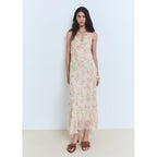 Robe Drapée Avec Imprimé Fleuri