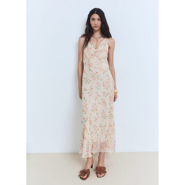 Robe Drapée Avec Imprimé Fleuri