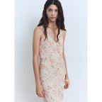 Robe Drapée Avec Imprimé Fleuri