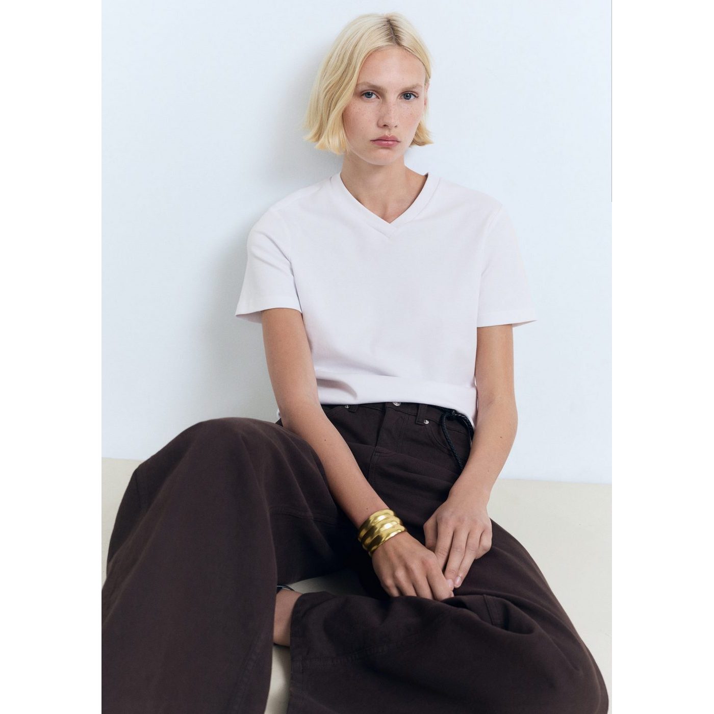 T-Shirt Coton Col En V