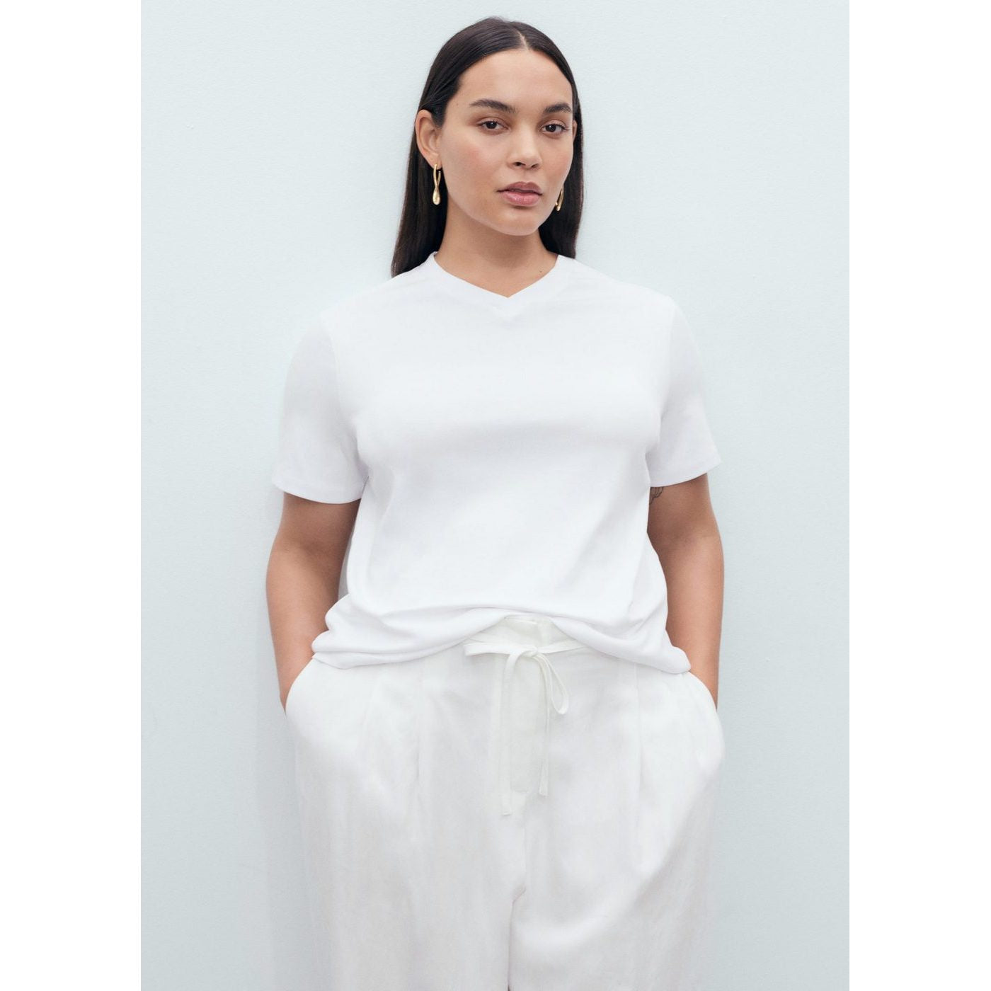 T-Shirt Coton Col En V