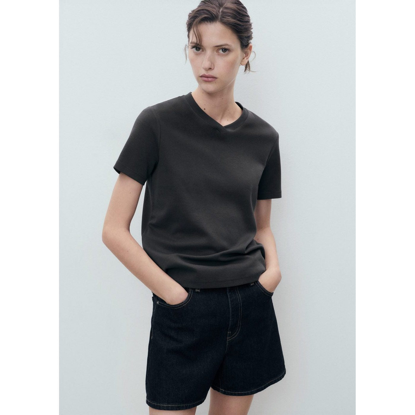 T-Shirt Coton Col En V