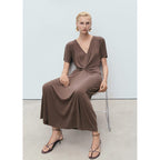 Robe Col V Froncé