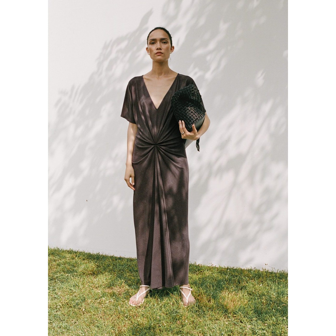 Robe Col V Froncé