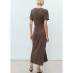Robe Col V Froncé