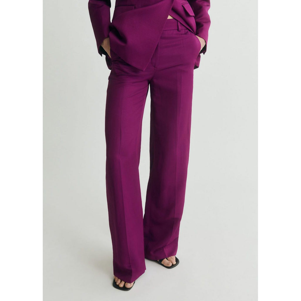 Pantalon De Costume Droit Lin Mélangé
