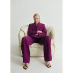 Pantalon De Costume Droit Lin Mélangé
