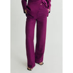 Pantalon De Costume Droit Lin Mélangé