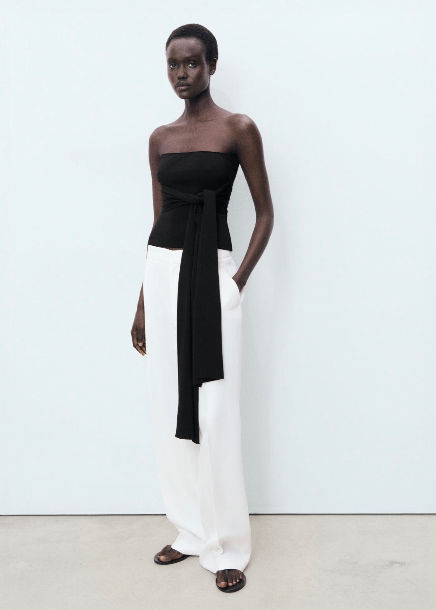 Pantalon Mélange De Lin Pinces